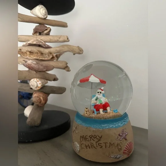 Beautiful Holiday Snow Globe with Santa in Red Shorts - Picture 6 of 12